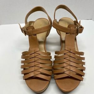 Liz Claiborne Wedge Sandals, 9 1/2, Beige